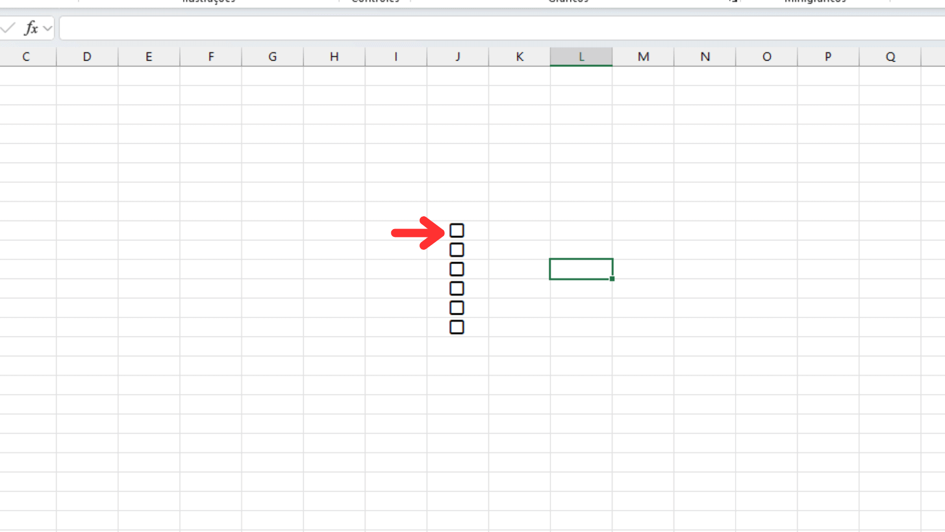 Como colocar caixa de seleção no Excel. Imagem: Reprodução/TechBlog