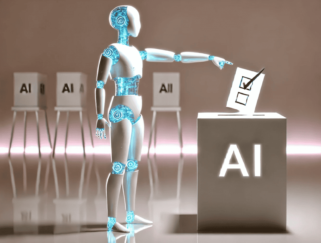 Imagem associando inteligência artificial com eleições